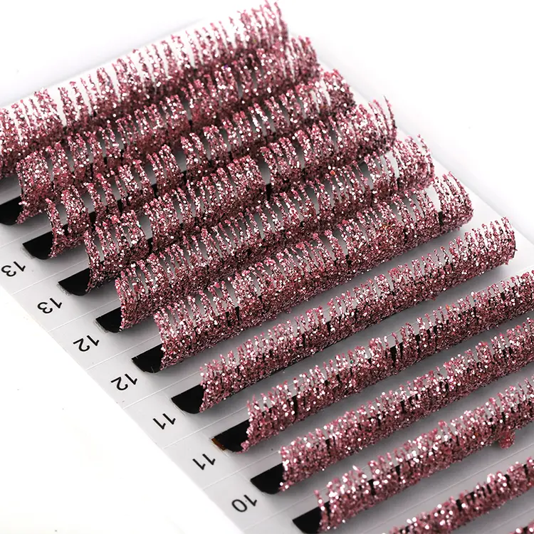 Ciglia rosa glitter luccicanti