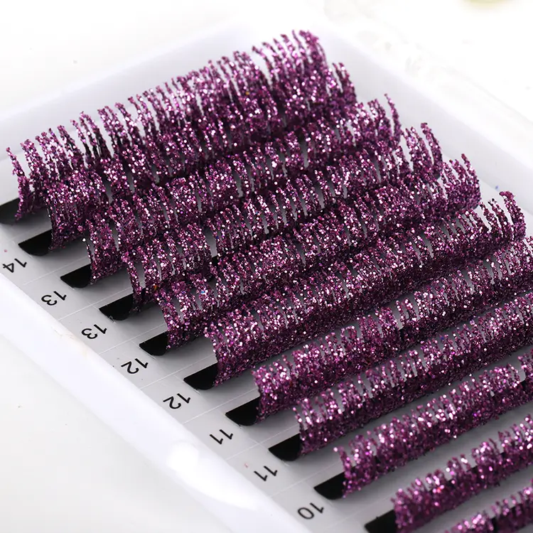 Estensione delle ciglia glitter viola